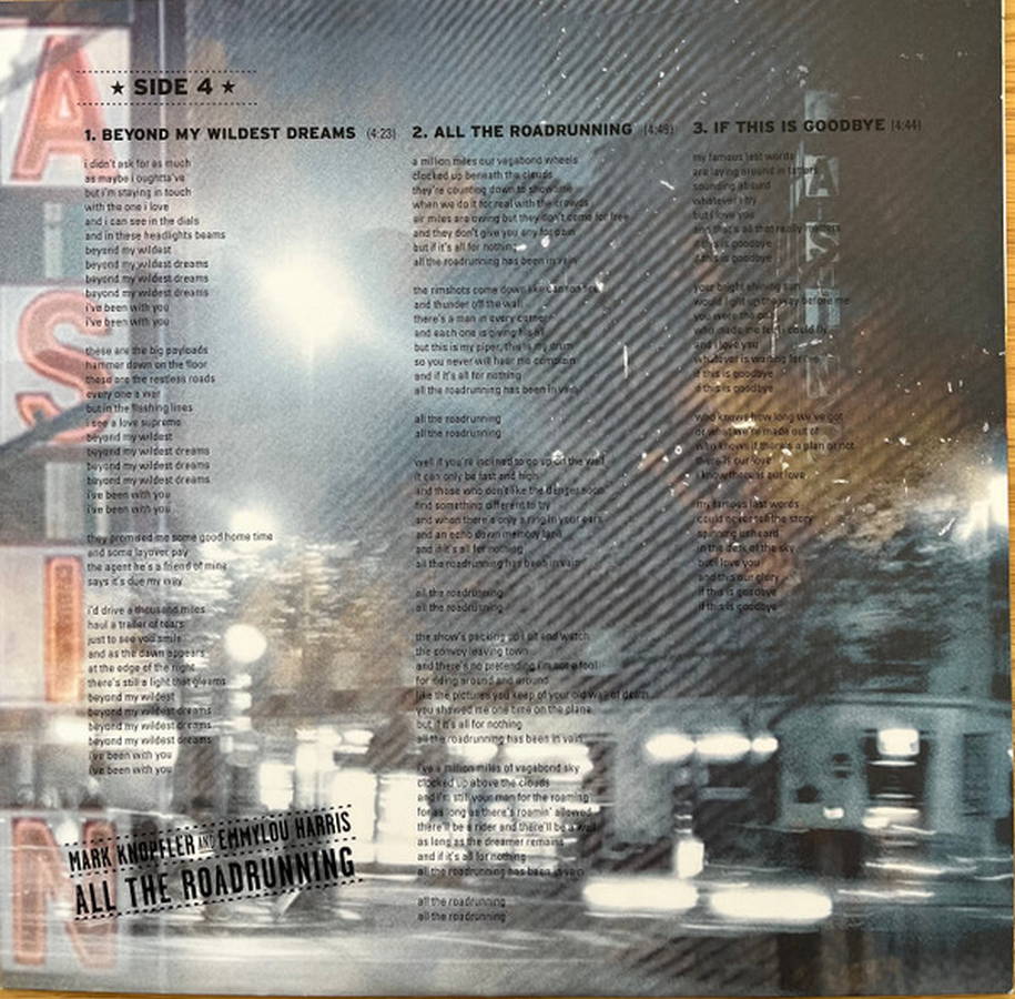 Mark Knopfler&amp;Emmylou Harris – All The Roadrunning 2LP color